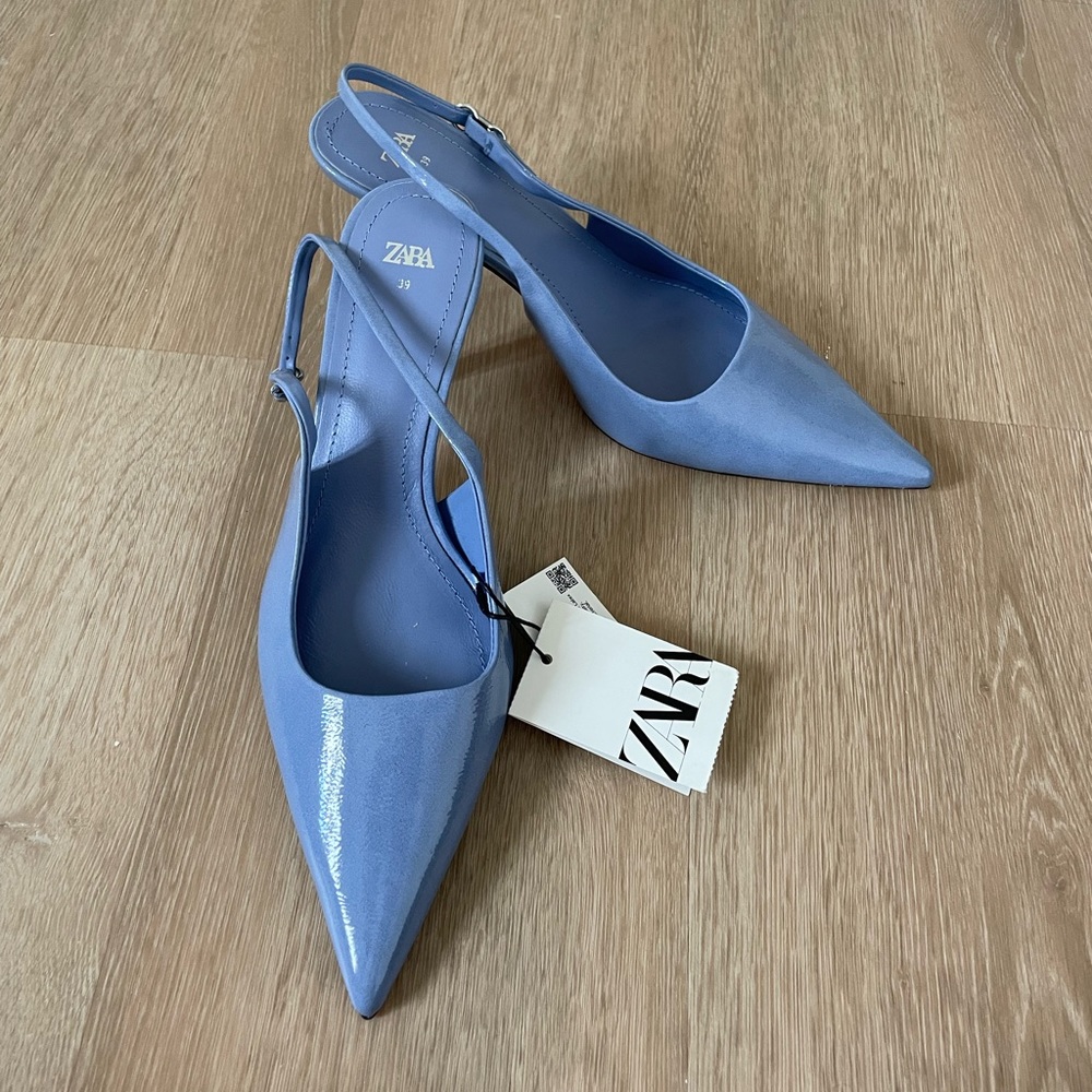 NWT Zara light blue heels
